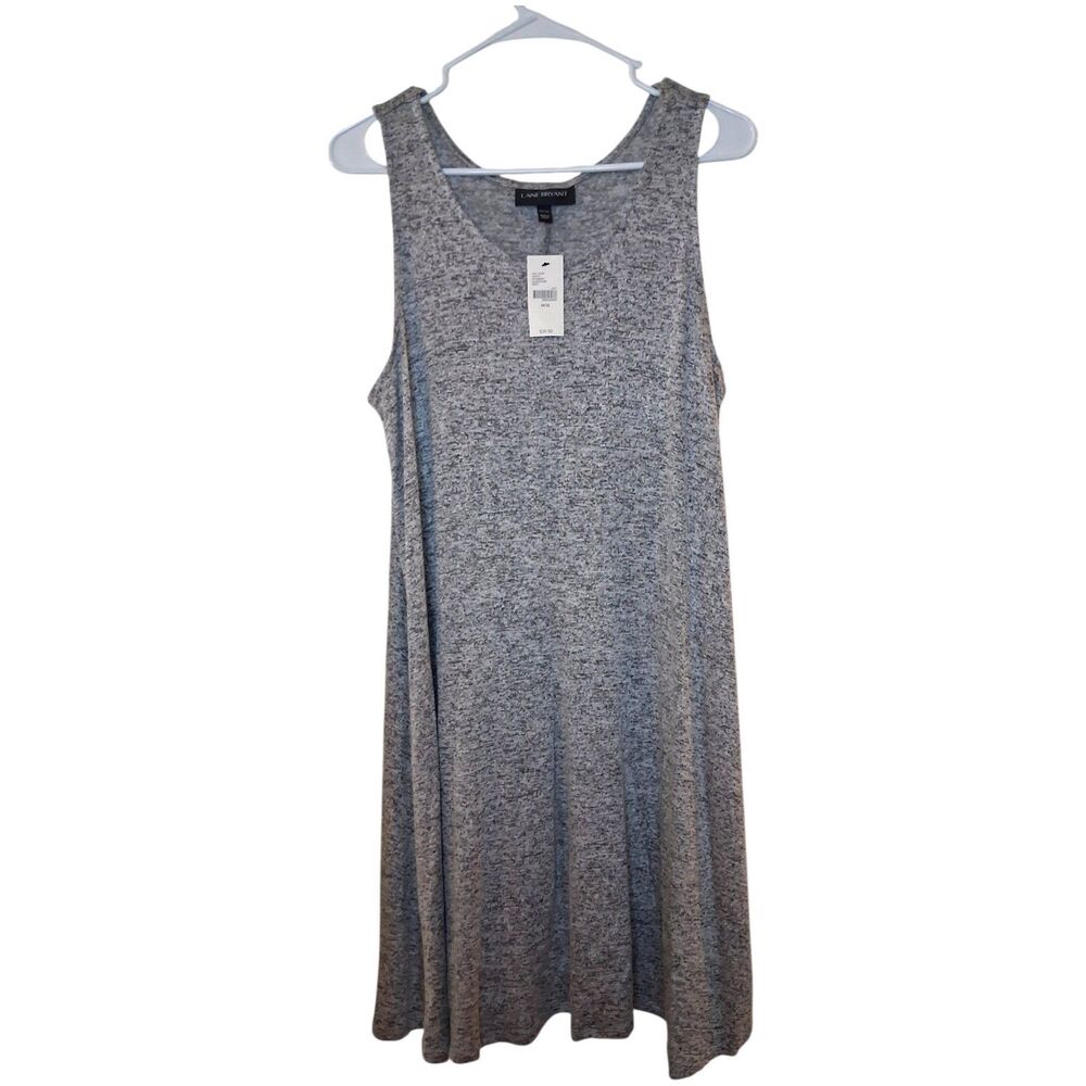 Lane Bryant Sleeveless Tank Dress Women’s Size 14/16 Gray Heathered Midi NWT